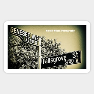 Genesee Avenue & Fallsgrove Street, Los Angeles, California by Mistah Wilson Sticker